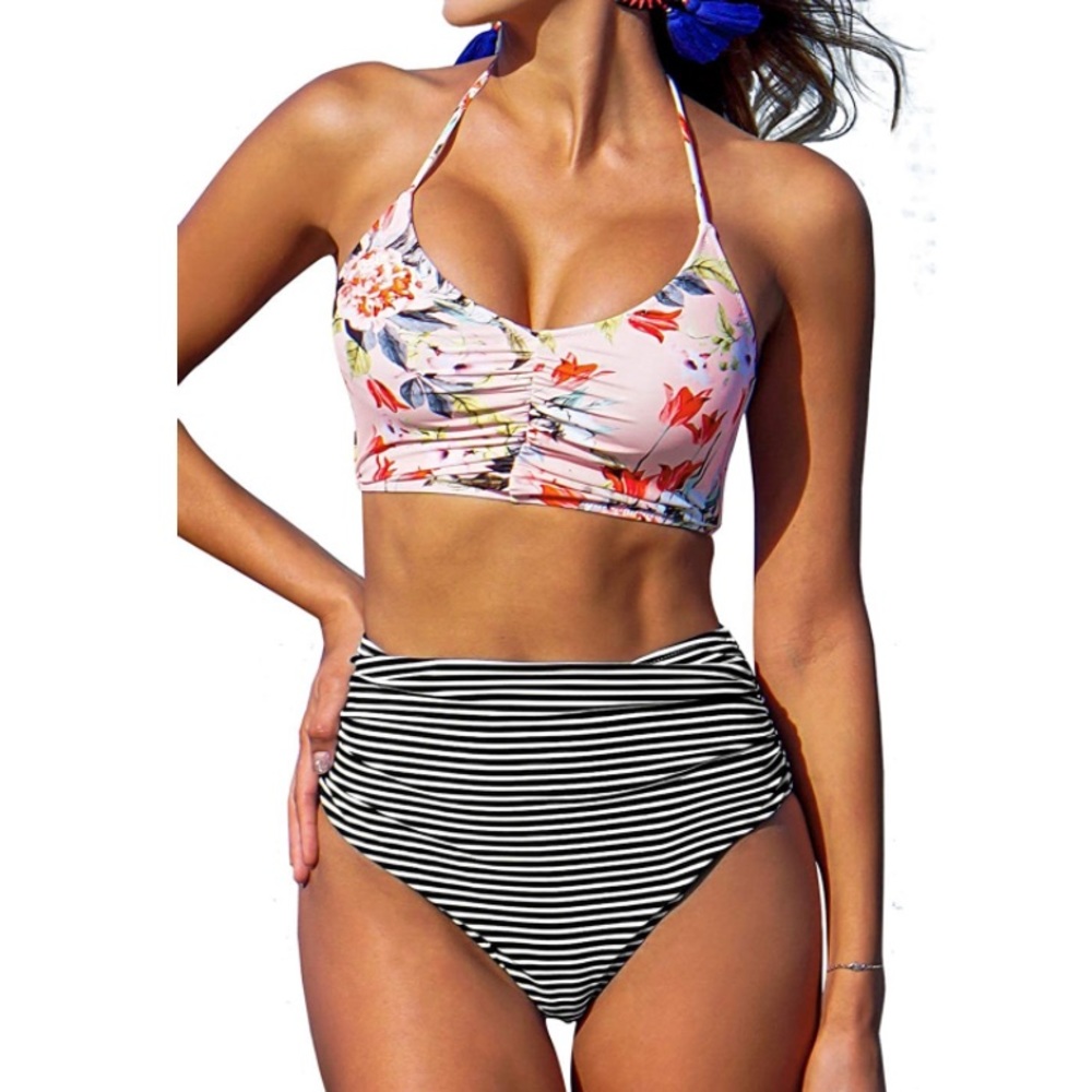Floral Striped Bikini
